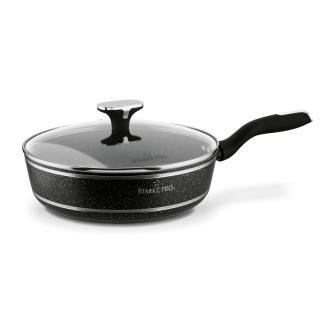 Głęboka patelnia z pokrywką na indukcję non-stick Celebrity Marble Starke Pro 24 cm