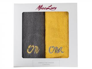 Komplet 2 ręczników bawełnianych Ona/On Miss Lucy 70x140 cm