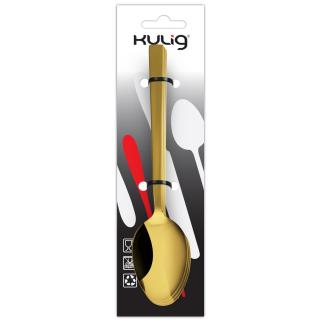 Komplet 3 łyżeczek do herbaty Piano Shiny Gold Kulig 14,8 cm