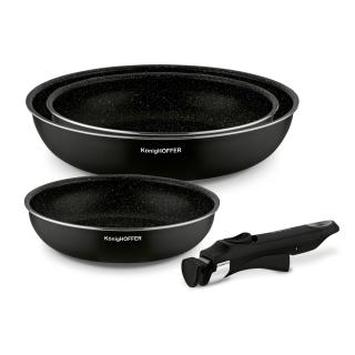 Komplet 3 patelni z odpinaną rączką na indukcję Spinel Black Konighoffer 20,24,28 cm