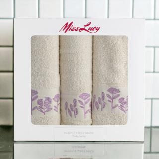 Komplet 3 ręczników Meadow Krem Miss Lucy