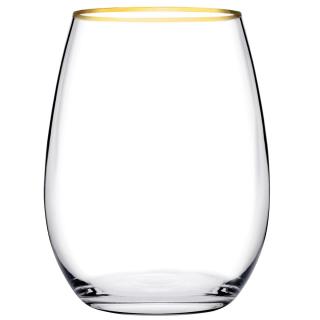 Komplet 6 szklanek ze złotym rantem Amber Pasabahce 350 ml