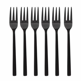 Komplet 6 widelczyków do ciasta Piano Black Kulig 15 cm
