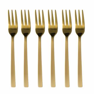 Komplet 6 widelczyków do ciasta Piano Gold Kulig 15 cm