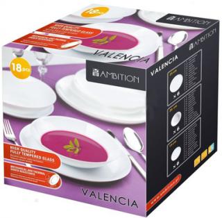 Komplet obiadowy Valencia Biały Ambition 18-elementowy