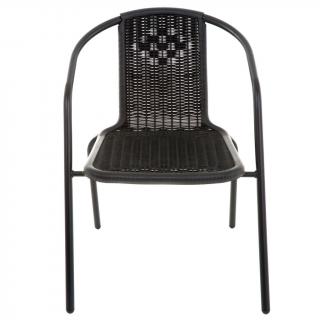Krzesło fotel ogrodowy z oparciem czarny Detroit Patio