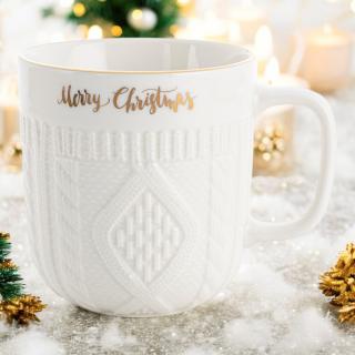 Kubek porcelanowy Golden Merry Christmas Florina 340 ml