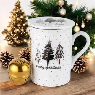 Kubek porcelanowy z zaparzaczem Christmas Glam Florina 280 ml