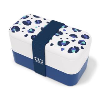 Lunchbox Bento Original Graphic Leopard Blue MonBento