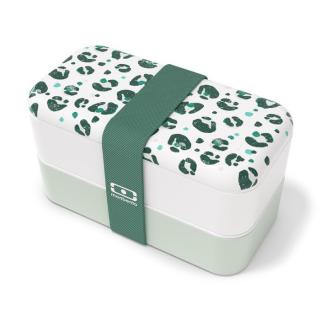 Lunchbox Bento Original Graphic Leopard Green MonBento