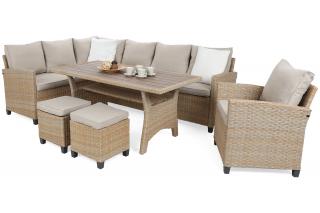 Narożnik ogrodowy technorattanowy Lagos Beige/Ecru