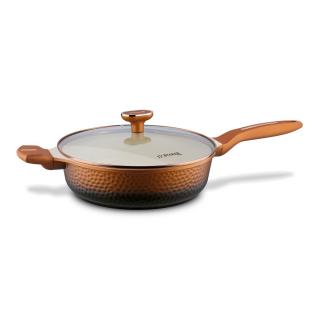 Patelnia głęboka z pokrywką na indukcję Texture Copper Starke Pro 28x8 cm