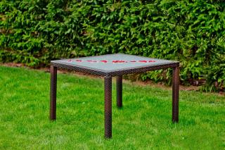 Stół ogrodowy technorattanowy Brązowy 100x100x74 cm