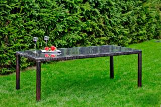 Stół ogrodowy technorattanowy Brązowy 200x100x74 cm