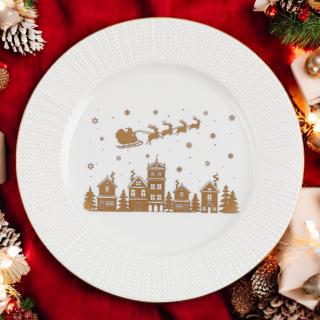 Talerz deserowy Golden Christmas Santa Florina 20,5 cm