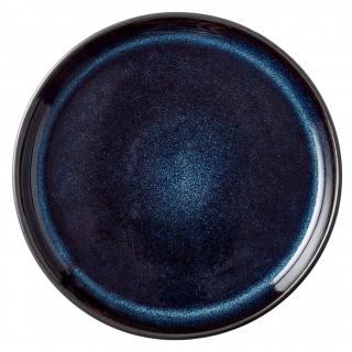 Talerz obiadowy płaski kamionkowy Black/Dark blue BITZ 17 cm