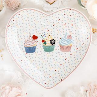 Talerz porcelanowy Serce Muffi Florina 17 cm