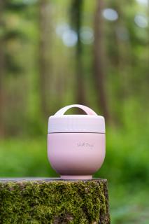 Termos obiadowy z pojemnikiem i łyżką Fuori Różowy Vialli Design 680 ml