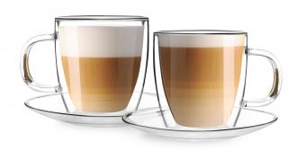Zestaw 2 filiżanek ze spodkami z podwójną ścianką 250 ml Amo Vialli Design
