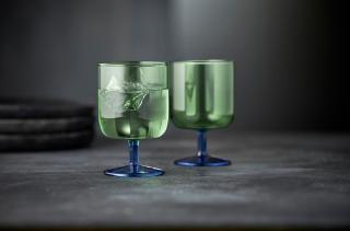 Zestaw 2 kieliszków do wina Torino Zielony/Niebieski Lyngby Glas 300 ml
