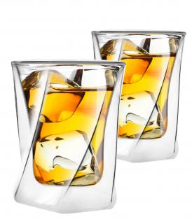 Zestaw 2 szklanek z podwójną ścianką do whisky Cristallo Vialli Design 300 ml