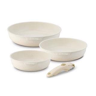 Zestaw 3 patelni na indukcję z odpinaną rączką Compacti Cream Starke Pro 26,24,20 cm