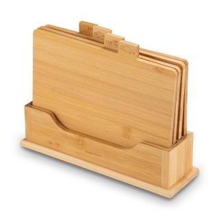 Zestaw 4 drewnianych desek do krojenia w stojaku Konighoffer 25x18 cm