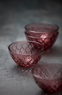 Zestaw 4 miseczek Sorrento Różowe Lyngby Glas 12 cm