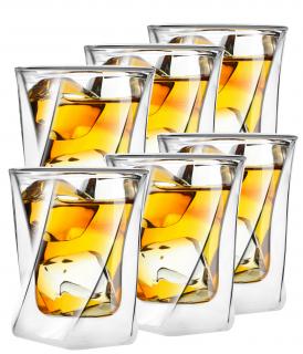 Zestaw 6 szklanek z podwójną ścianką do whisky Cristallo Vialli Design 300 ml