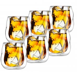 Zestaw 6 szklanek z podwójną ścianką do whisky Ezno Vialli Design 320 ml