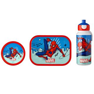 Zestaw dziecięcy bidon, lunchbox i pudełko na owoce Campus Spiderman Mepal