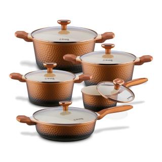 Zestaw garnków na indukcję Texture Copper Starke Pro 10-elementowy