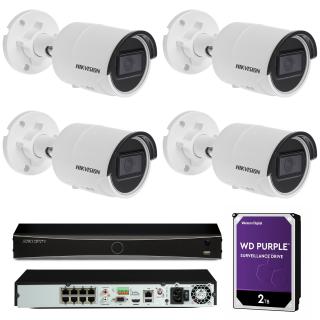 Zestaw 4 kamer IP DS-2CD2086G2-I Hikvision AcuSense 8 Mpx IR40