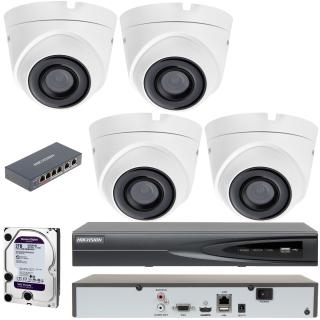 Zestaw do monitoringu IP 4 Kamery 2Mpx Full HD + Switch POE