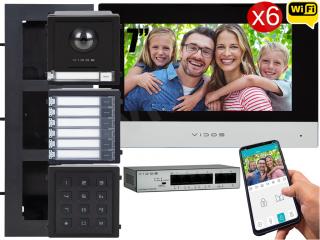 Zestaw modułowy wielorodzinny wideodomofon IP Vidos ONE 6x M2010 A2000-G/D/N FullHD Szyfrator Podtynkowy System POE