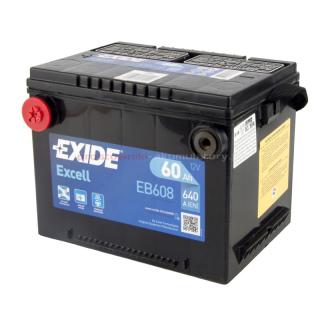 Akumulator 60Ah 640A L+ EXIDE EB608 (USA wkręcane klemy)