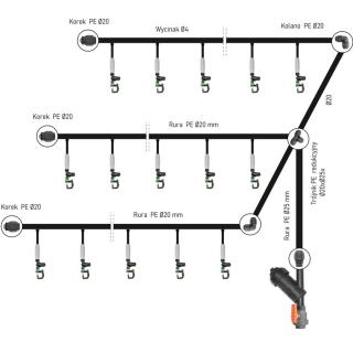 Zamgławianie tunelu i szklarni 8x30m - zestaw