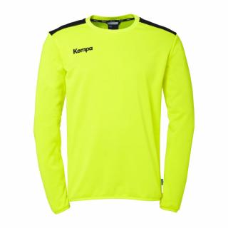 BLUZA TRENINGOWA EMOTION 27 KEMPA - neonowy żółty/granatowy