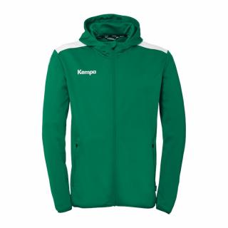 BLUZA ZAPINANA Z KAPTUREM EMOTION 27 KEMPA - ciemny zielony/biały