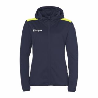 BLUZA ZAPINANA Z KAPTUREM EMOTION 27 WOMEN KEMPA - granatowy/neonowy żółty