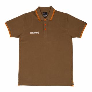 KOSZULKA ESSENTIAL POLO SPALDING - khaki/pomarańczowy