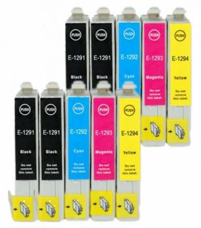 10x Tusz Do Epson T1291-1294 T01291-01294 15/12ml CMYK