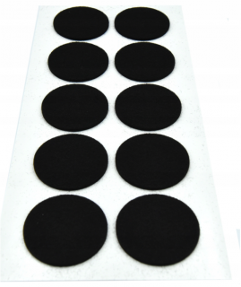Podkładki filc na klej 10 szt. czarne fi 4cm MOCNE