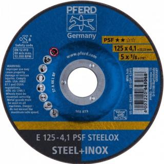 Tarcza do szlifowania stali nierdzewnej PFERD 125-4,1 PSF STEELOX