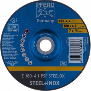 Tarcza do szlifowania stali nierdzewnej PFERD 180-4,1 PSF STEELOX