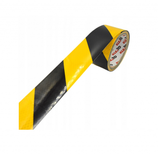 Taśma odblaskowa samoprzylepna żółto-czarna 25 mm
