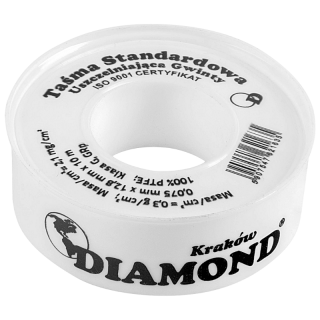 TAŚMA TEFLONOWA DIAMOND 10 m x 12 mm STANDARDOWA