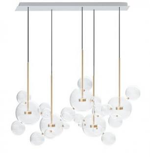 Lampa wisząca CAPRI LINE 5 złota - LED, aluminium, szkło