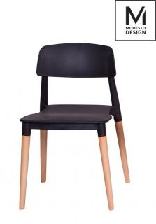 MODESTO krzesło ECCO czarne - polipropylen, podstawa bukowa