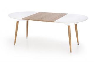 Stół Rozkładany CALIBER (160-200)x90 Biały/Dąb San Remo